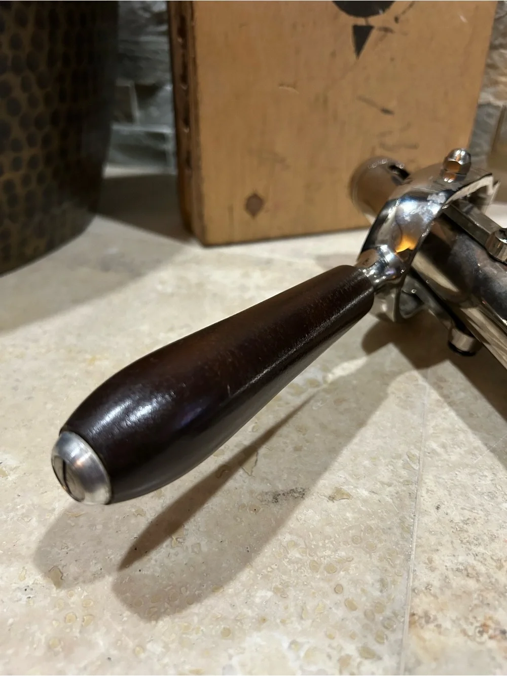 Vintage RAPID Swiss Tabletop Corkscrew Wine Opener with Wooden Handle